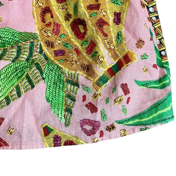 Farm Rio Pink Tropical Fruits Puff Sleeve Sweetheart Mini Dress XS - Picture 8 of 16